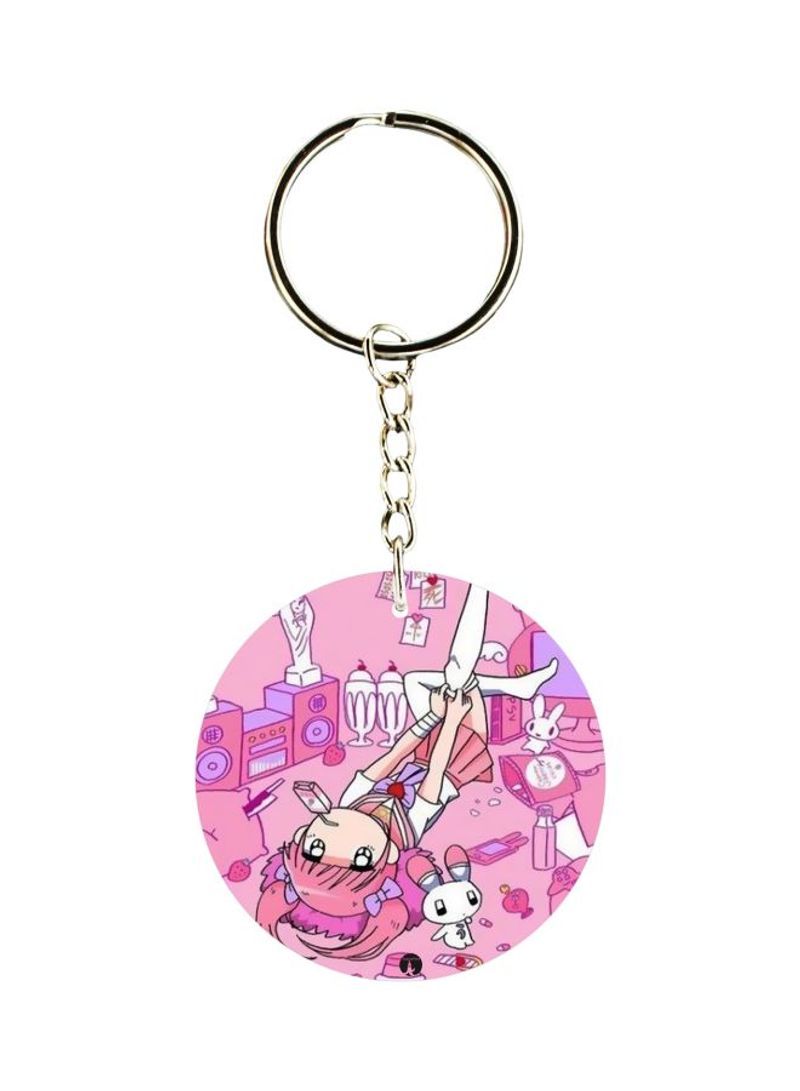 RKN Anime Girl Printed Plastic Keychain