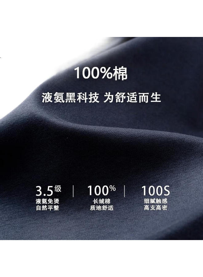 FIRS 100% Pure Cotton Short Sleeve Polo Shirt Men'S Summer High-End Wrinkle-Free Turn-Down Collar T-Shirt Navy Blue 2Xl - Image 2