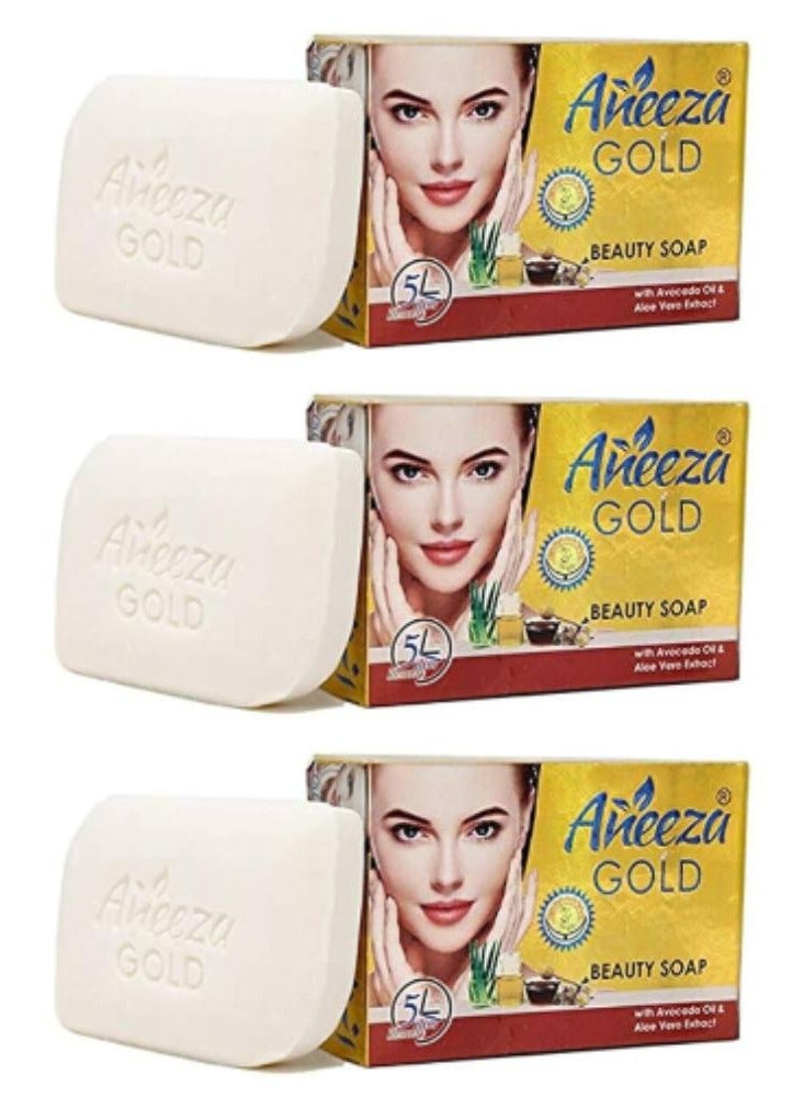 أنيزا صابون التبييض الذهبي مع الأفوكادو والصبار 90 جم 3 قطع