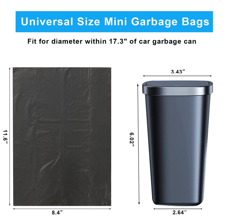 xuenair Car Trash Bag, [PE]Mini Trash Bags for Car, Mini Garbage Bags for Car Trash Can with Tear-Resistant Black Discreet Design Perfect Waste Disposal for Home Office On-The-Go Travel - Image 3