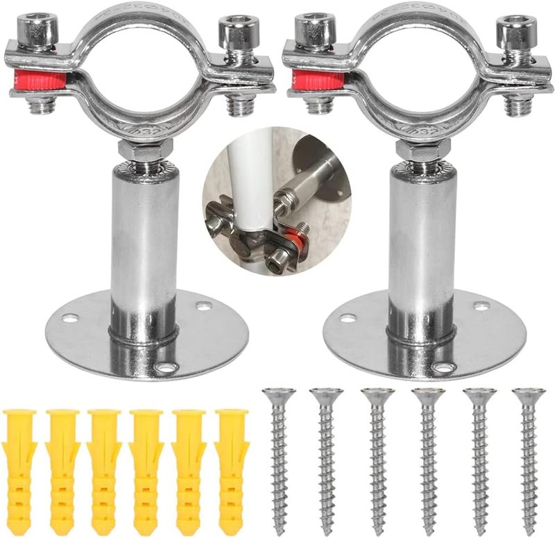 beduan 2.25 Inch Stainless Steel Pipe Support Wall Ceiling Mount Strap Clamp Adjustable Bracket Holder for PVC Metal Water Tube Fitting (Range 57-61mm/2.24"-2.40", Height:100mm-200mm) - Image 1