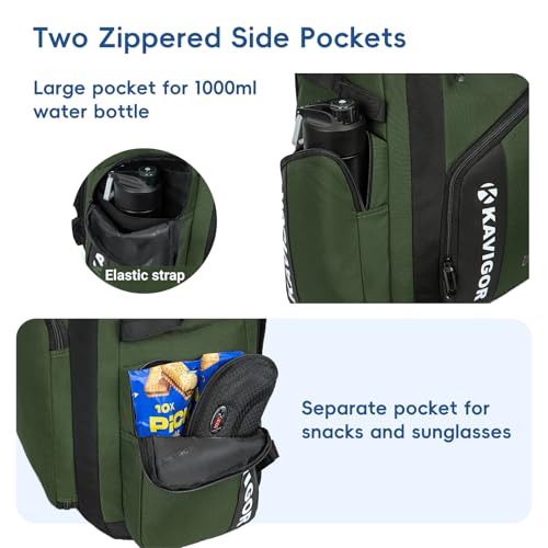 KAVIGOR Baseball Bag for Youth and Adult, Softball Bag 50L Large Capacity Holds 4 Bats, Equipment Backpack with Shoes Compartment - Image 5