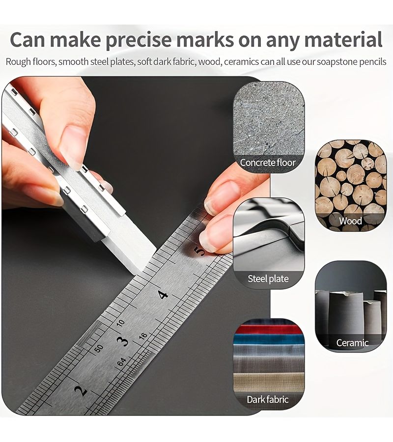 1pc Metal Flat Soapstone Holder with Refills Professional Marking Scribing Tool for Steel Aluminum - Image 5