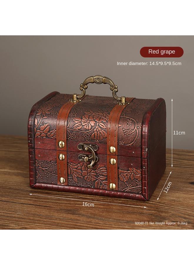 الأزرق جي دبليو صندوق تخزين خشبي قديم على الطراز الأوروبي - Image 1