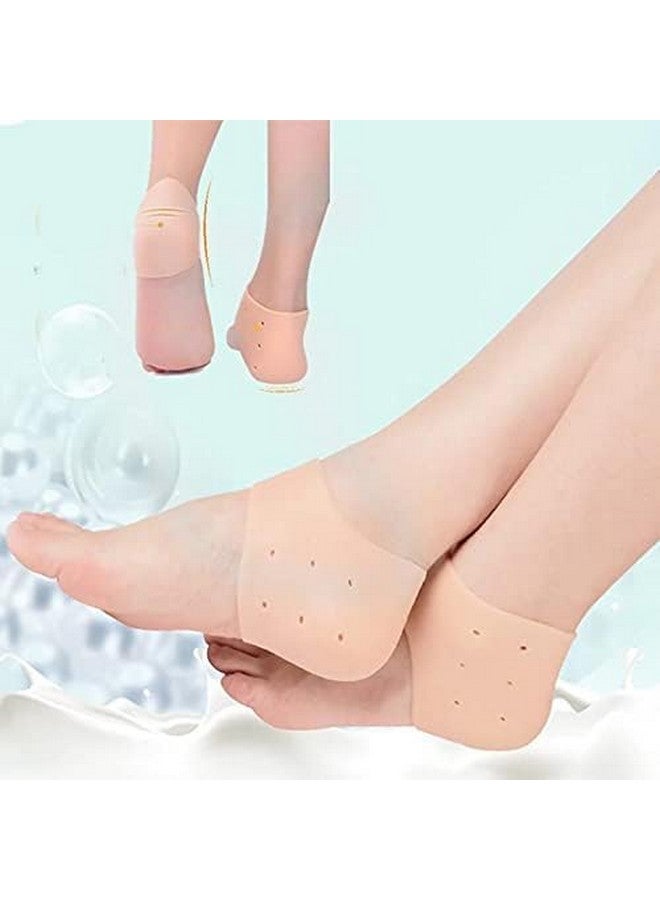 GRAVINO APrime Adda Anti Heel Silicone Heel Anti Crack Vented Moisturizing Silicone Gel Heel Socks for Swelling, Pain Relief, Foot Care Ankle Support Pad Silicon Heel Pad For Men & Women (4 Pair Anti heel) - Image 1