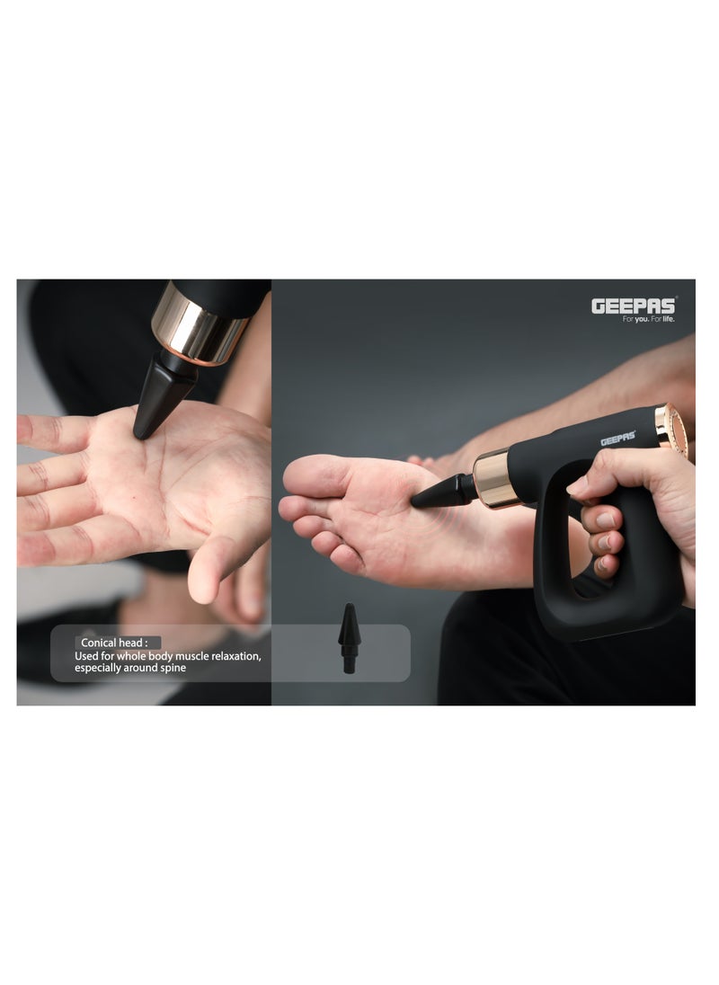 GEEPAS - Rechargeable 4-in-1 Digital Massager, LCD Display, GM86063, 32 Speed Setting, Portable Handheld Muscle Massager for Athletes, Muscle Soreness Relief - Image 1