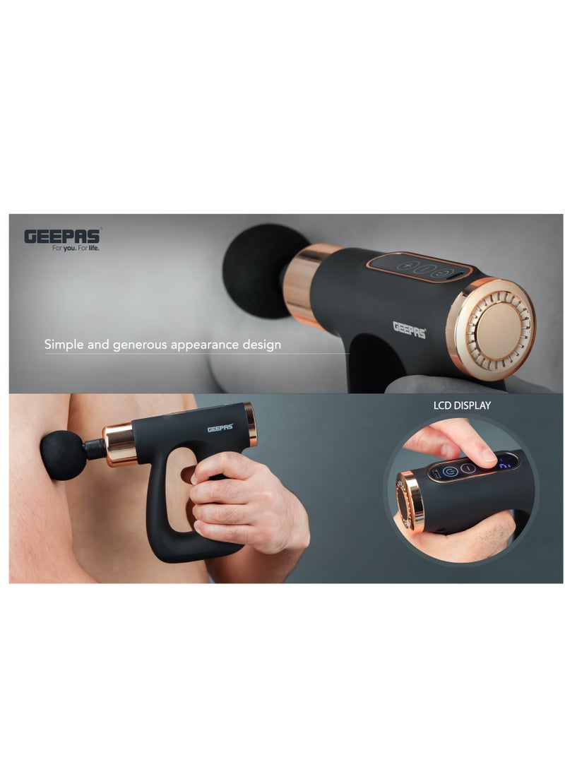 GEEPAS - Rechargeable 4-in-1 Digital Massager, LCD Display, GM86063, 32 Speed Setting, Portable Handheld Muscle Massager for Athletes, Muscle Soreness Relief - Image 1