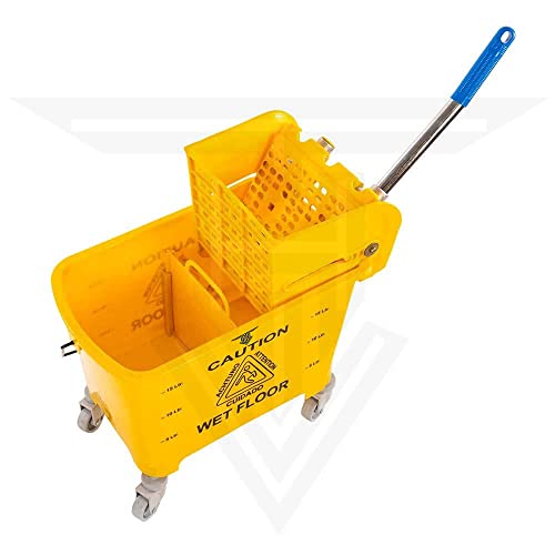 TARGET HYGIENE Single Bucket Wringer Trolley Mini Mop Bucket Wringer Trolley - 20 Liter (Yellow) - Image 4