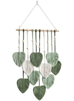 Home Gallery Macrame Tapestry Handmade With Green Leaves 45X90 cm  - Image 2
