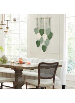 Home Gallery Macrame Tapestry Handmade With Green Leaves 45X90 cm  - Image 4
