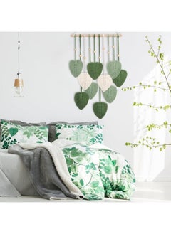 Home Gallery Macrame Tapestry Handmade With Green Leaves 45X90 cm  - Image 5