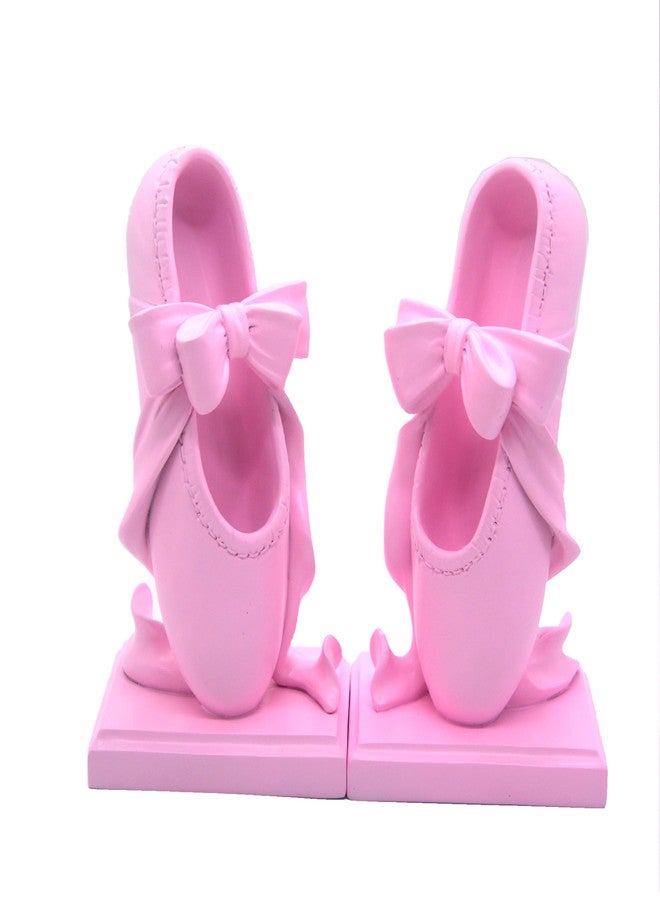 MONMOB Pink Book Ends for Shelves Decorative Shoe Bookends for Shelves Ballet Slipper Bookends for Heavy Book Holder for Home Office Decor Gifts for Mom Grandma Women - Image 2