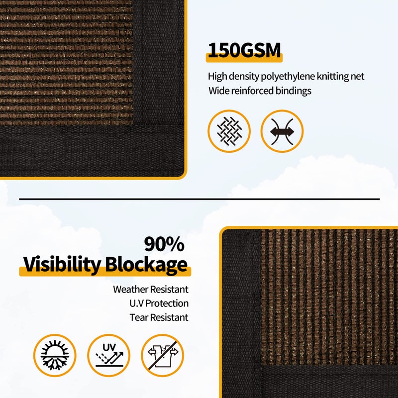 NEXCOVER سياج الخصوصية NEXCOVER - 4' x 50' شاشة خصوصية ثقيلة مع روابط وعيون نحاسية، شاشة خصوصية سياج تجارية وسكنية لحديقة الفناء الخلفي. - Image 4