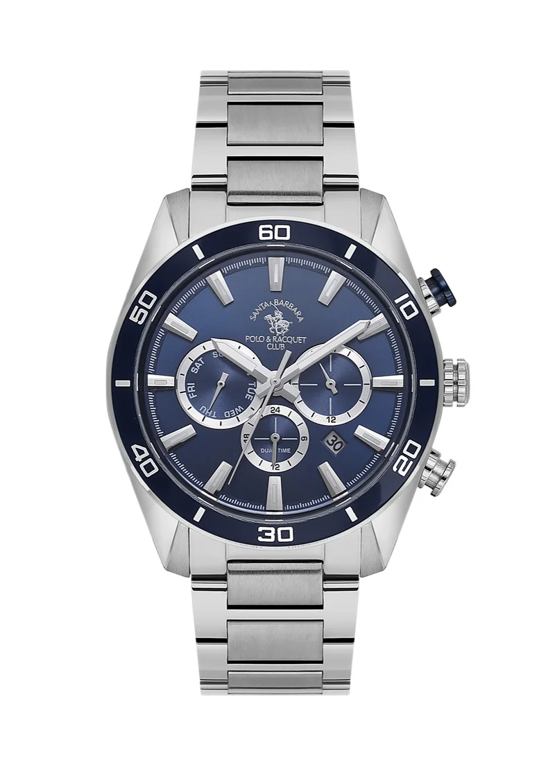 SANTA BARBARA POLO & RACQUET CLUB Santa Barbara Polo & Racquet Club - Men's Watch | Stainless Steel Band with Steel Case | Analog | Round Dial | Mineral Glass | Japanese Quartz | Water Resistance 50 Meters