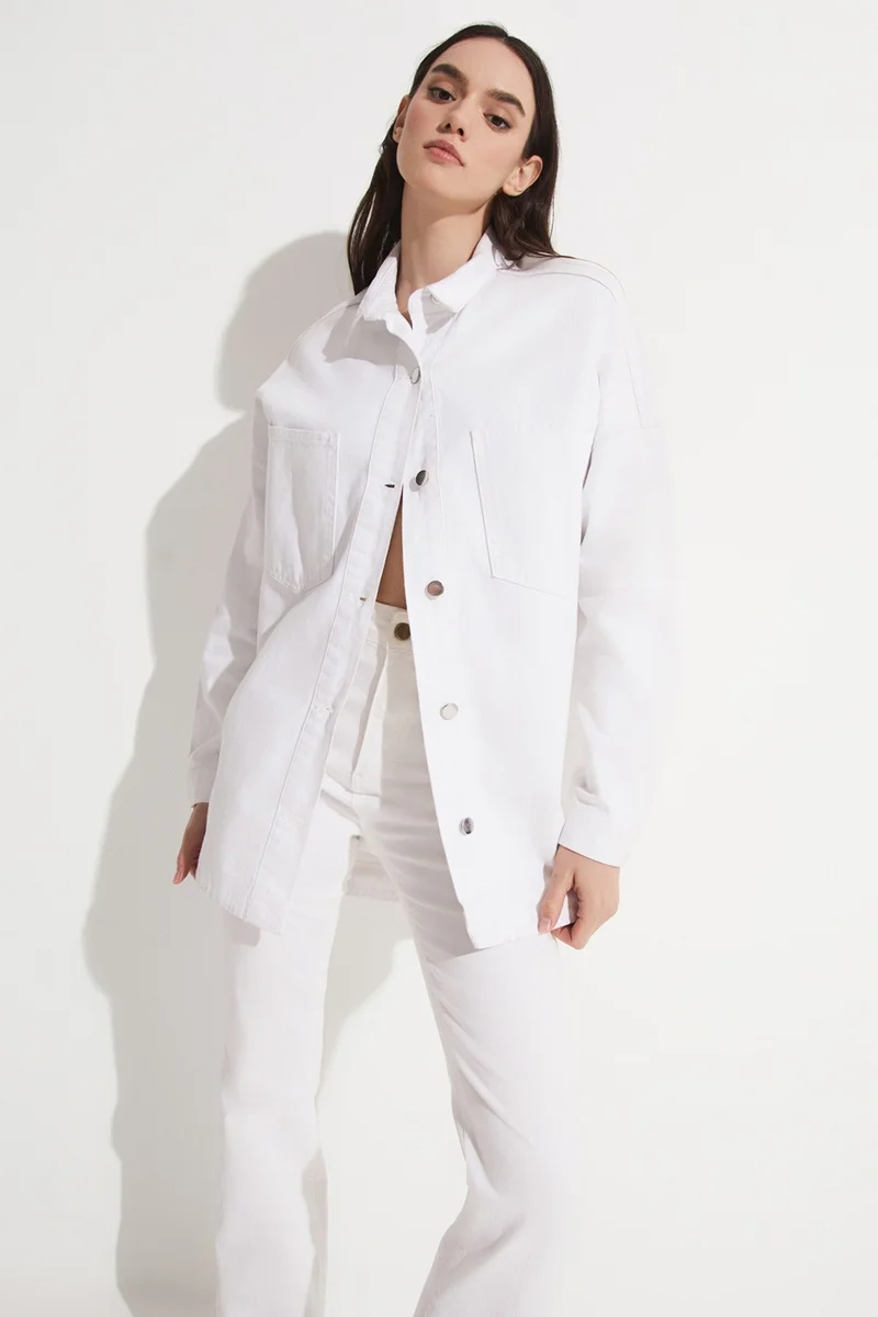 JUNE 100% Cotton Shirt Jacket