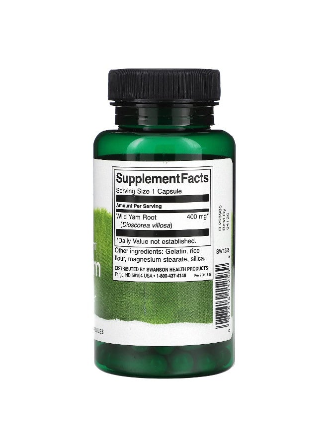 SWANSON Swanson, Full Spectrum, Wild Yam, 400 mg, 60 Capsules  - Image 2