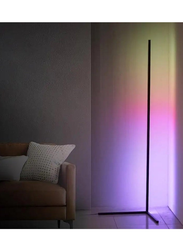 ADAK - Adak Corner Floor Lamp, RGB LED Corner Lamp with Music Sync, Remote Control Color Changing Ambience Light, Colors for Bedroom, Living Room Gaming Room - Image 1