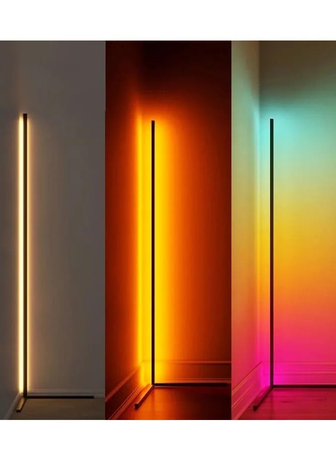 ADAK - Adak Corner Floor Lamp, RGB LED Corner Lamp with Music Sync, Remote Control Color Changing Ambience Light, Colors for Bedroom, Living Room Gaming Room - Image 1