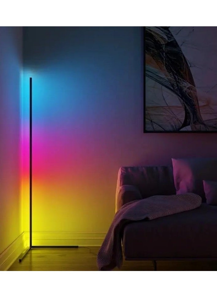 ADAK - Adak Corner Floor Lamp, RGB LED Corner Lamp with Music Sync, Remote Control Color Changing Ambience Light, Colors for Bedroom, Living Room Gaming Room - Image 1