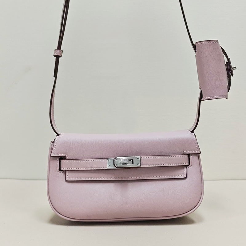 Moove High-End Genuine Leather Womens Crossbody Bag Multi-Functional Waist Bag Trendy Earphone Bag For Mothers And Daughters Fantasy pink and purple [without logo] 