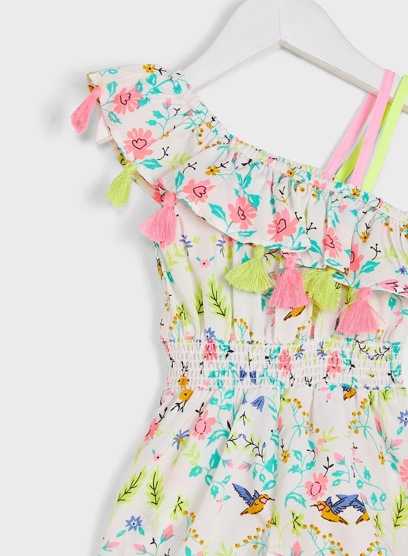 Nautinati Floral One Shoulder Top With Shorts