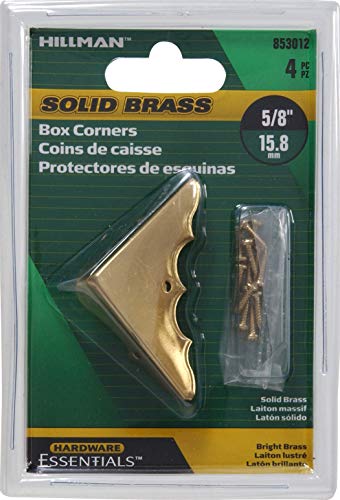 Hardware Essentials 853012 Decorative Corner Braces Bright Brass 5/8" 4-Pack - Image 3