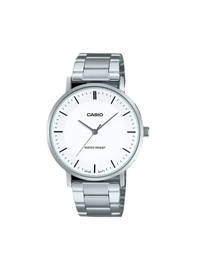 CASIO Men's Analog Display Watch With Silver Stainless Steel Strap - MTP-VT04D-7EDF