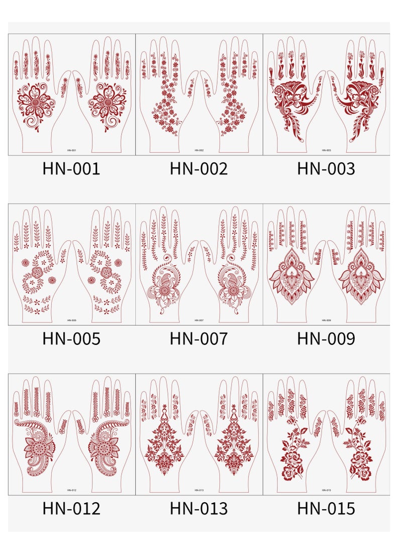 9 Sheets Henna Art Tattoo Stickers Two Full Hands Mehndi Design - pzsku/Z67EAF7F54D13192DE9D3Z/45/_/1737079545/a4f1628a-7058-4be2-bca8-78a769d45aa6