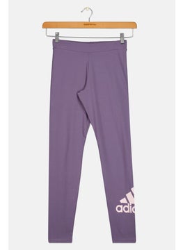 Adidas Kids Girl Brand Logo Pull On Leggings, Grape  - Image 1