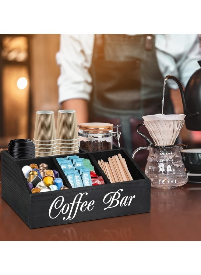 TAKHTEELA Counter storage boxes, wooden coffee bag stand storage baskets, tea condiment storage boxes, coffee table decoration accessory storage boxes - Image 3