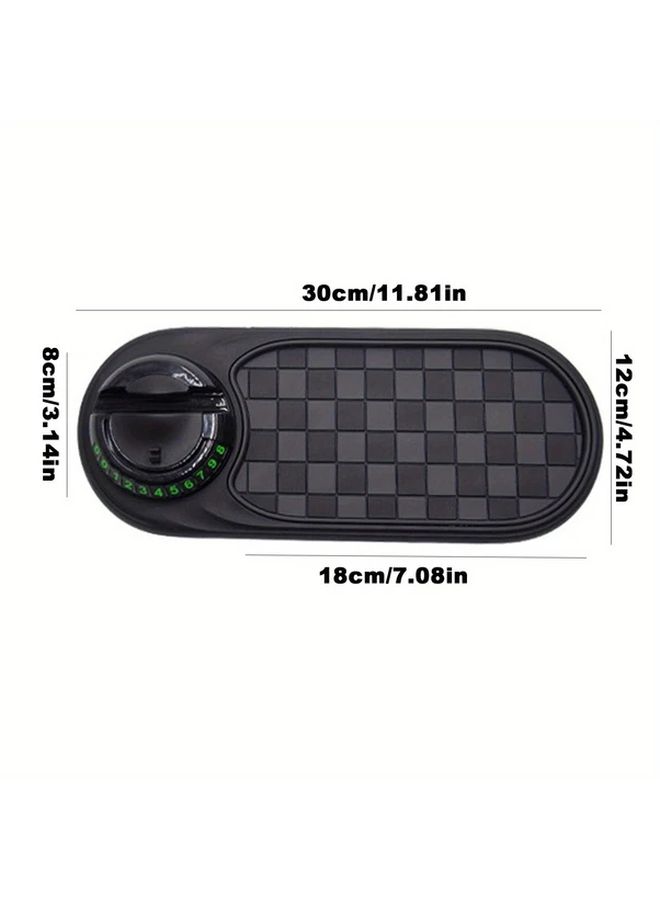 360 Degrees Rotatable Car Mount With Navigation Hidden Parking Sign Storage Pad Non Slip Dashboard Organizer For Smartphones Tablets GPS Devices Black - Image 4