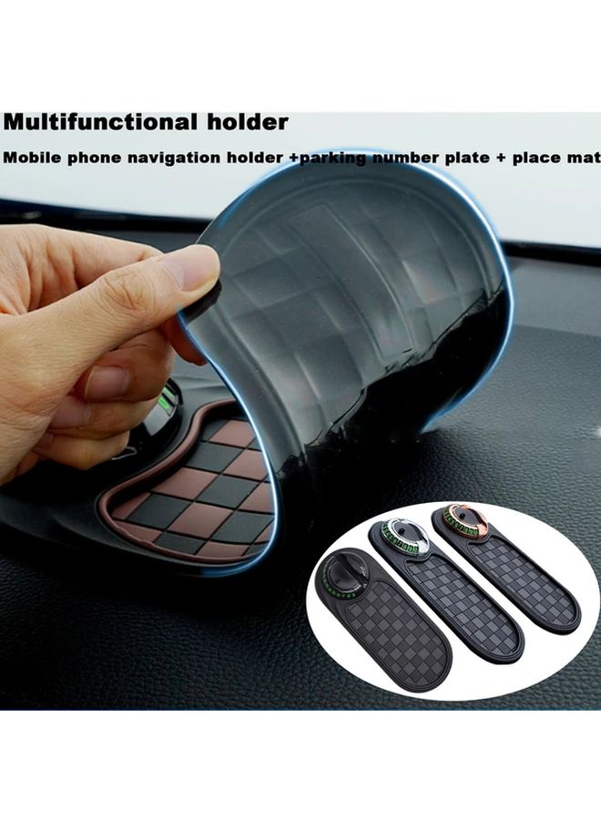 360 Degrees Rotatable Car Mount With Navigation Hidden Parking Sign Storage Pad Non Slip Dashboard Organizer For Smartphones Tablets GPS Devices Black - Image 2