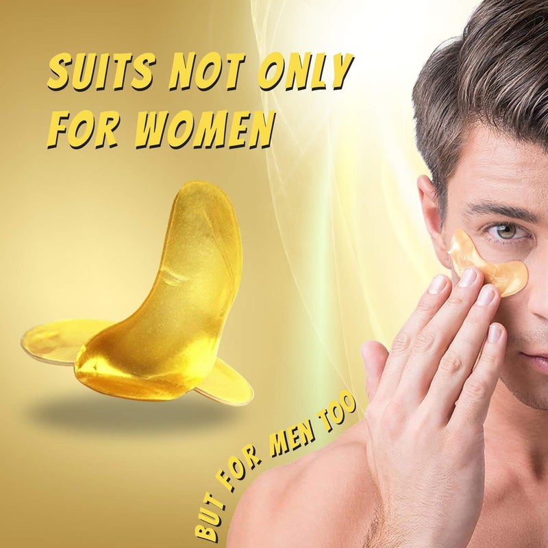Vandarllin 24K Gold Powder Gel Collagen Eye Masks Sheet Patch, Anti Aging, for Bags,Dark Circles and Puffiness,Anti Wrinkle,Moisturising,Hydrating for Blackheads (20Pairs) - Image 2