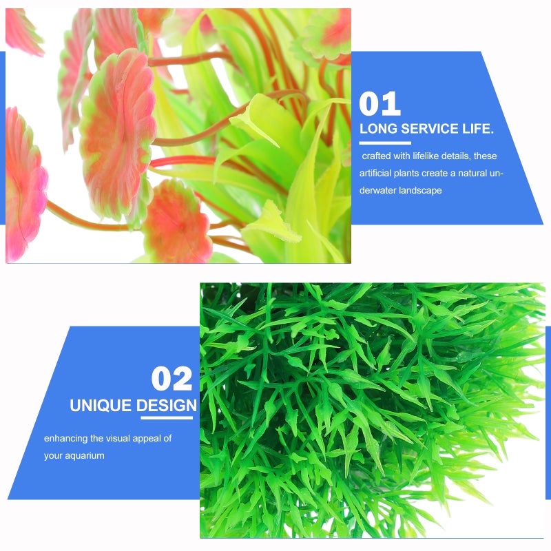 13pcs Aquarium Decorations Set: Realistic Artificial Plants & Rock Cave Hideouts - Underwater Landscape Kit for Bettas & Tropical Fish - Image 2