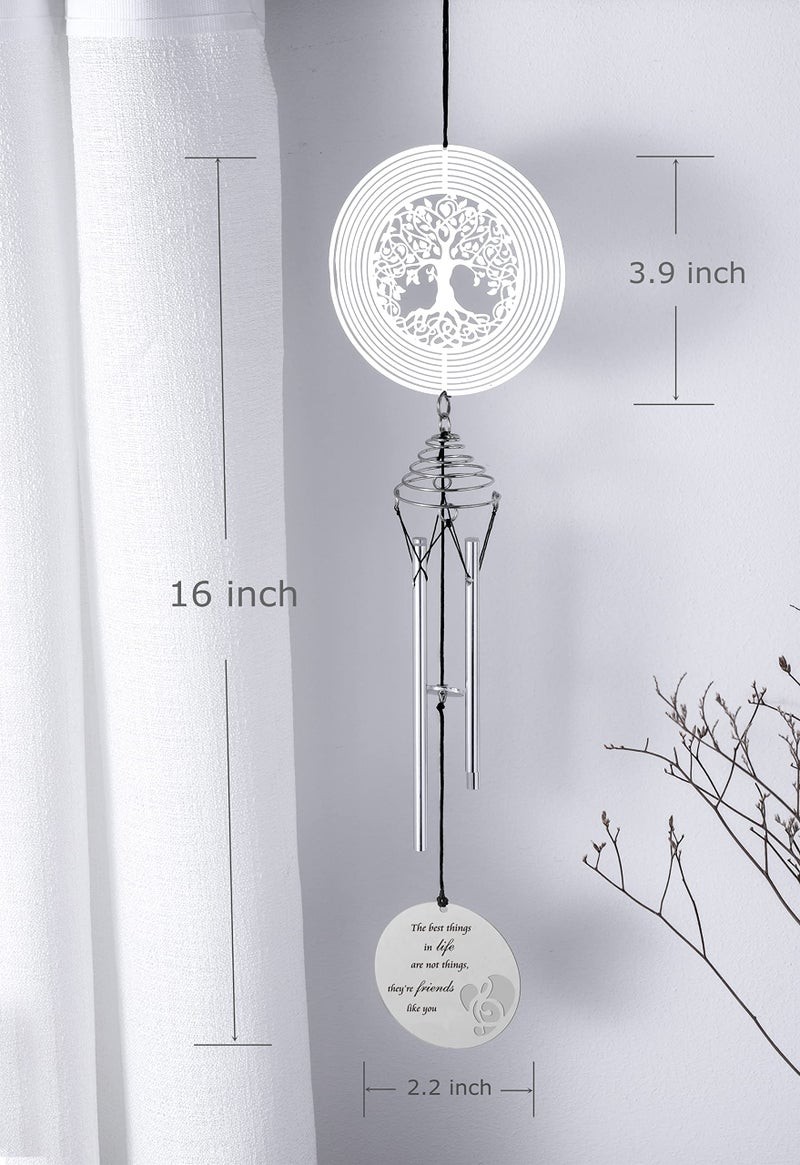 LEAVORES Best Friend Wind Chime with Tree of Life Wind Spinner - Friendship Gifts for Women Friends - Gifts for Best Friends Women, Men - Image 4