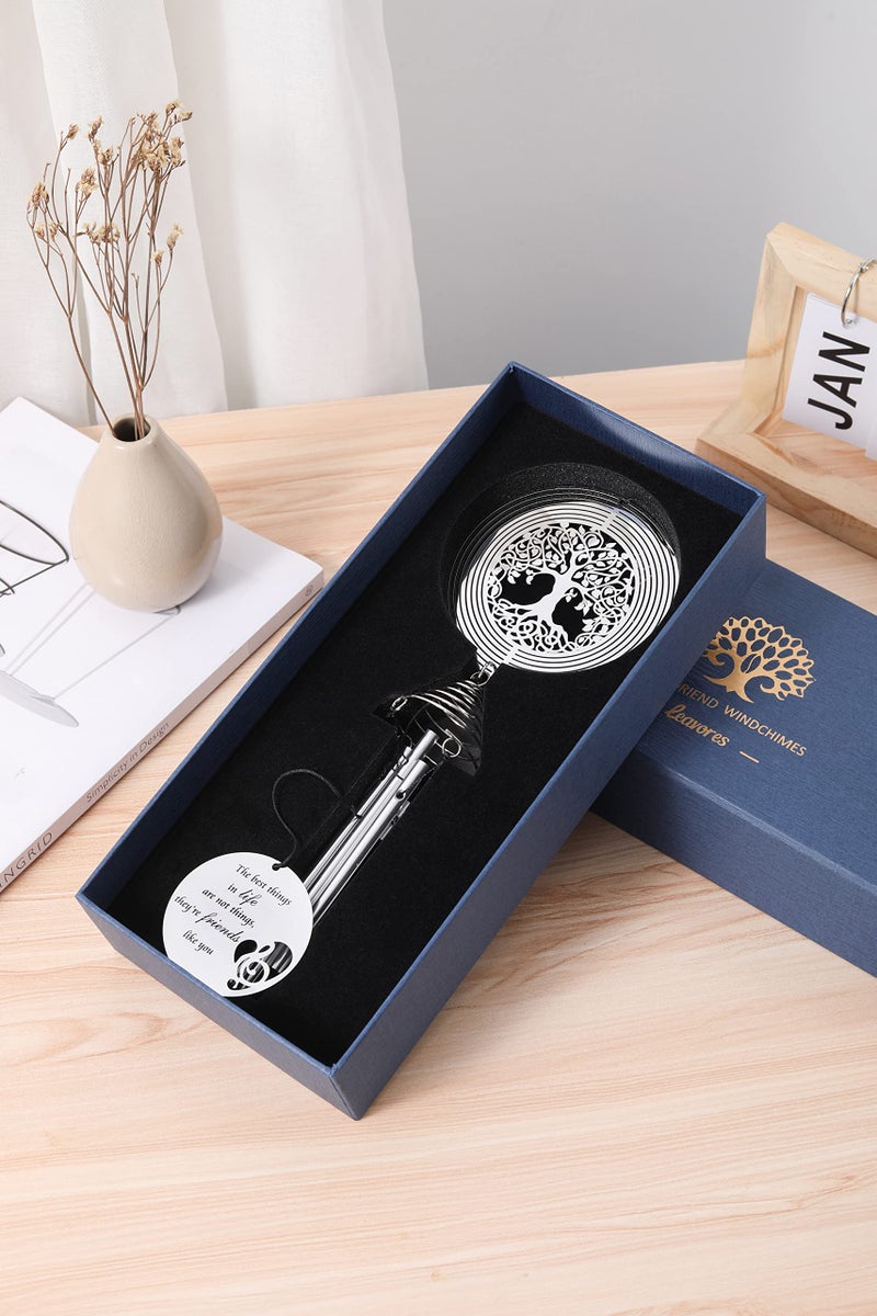 LEAVORES Best Friend Wind Chime with Tree of Life Wind Spinner - Friendship Gifts for Women Friends - Gifts for Best Friends Women, Men - Image 5