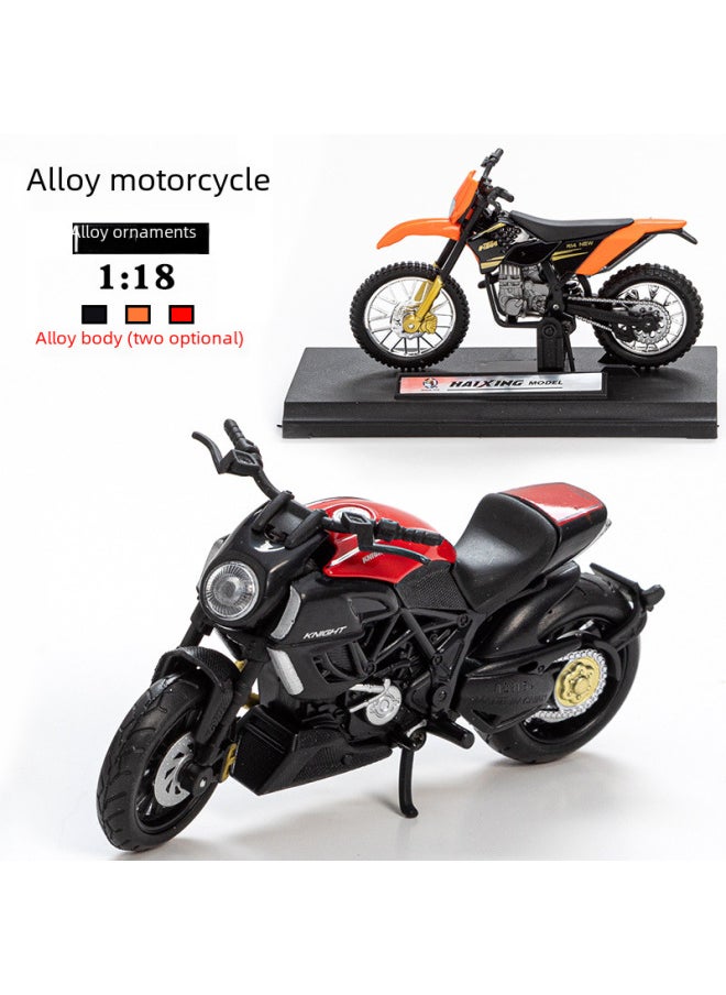 Generic 118 Alloy Motorcycle Model Children's Toy Display Gliding Car Model Boys Toy Base-Color:1098s Black 810  - Image 2