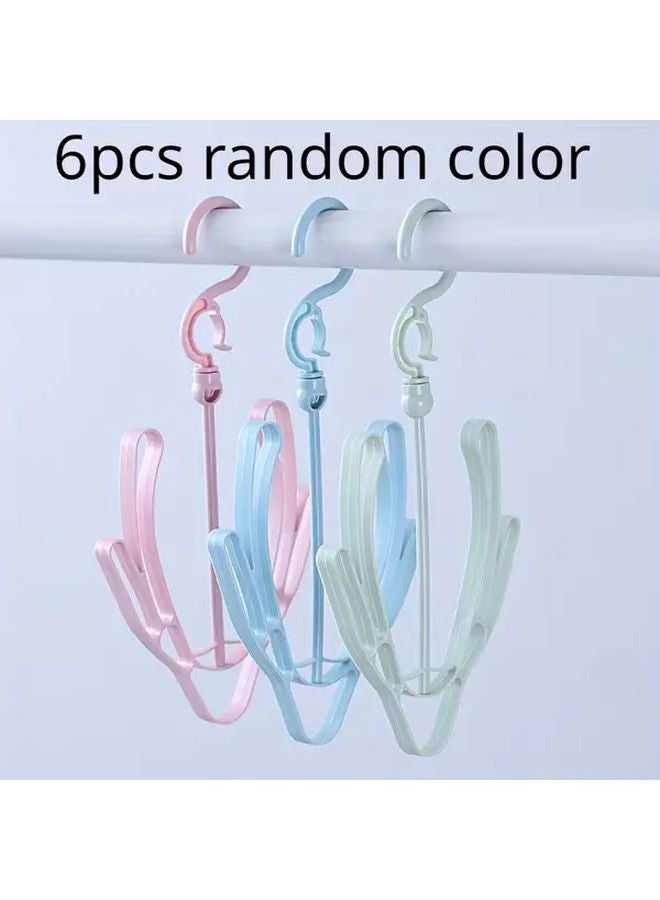 6pcs Double Hooks Shoe Hanger Windproof Drying Rack Balcony Storage Random Color - Image 1