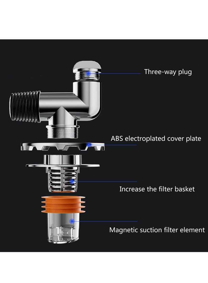 Washing Machine Floor Drain Connector, Floor Drain Adapter, Washing Machine Drain-Pipe Sewer Pipe Special Floor Drain, Replacement Upgrades Solution for Laundry Three Way Joint Drain Catcher Connector - Image 5