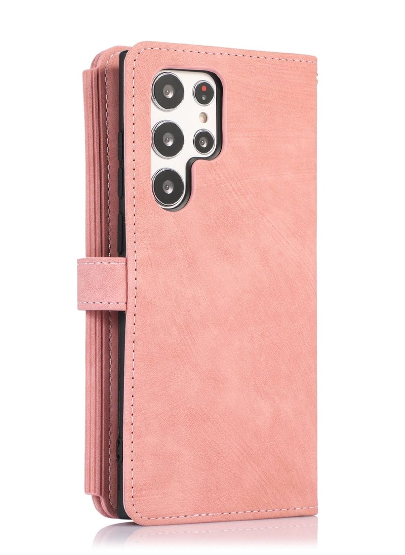 Suteni - Zipped Flip Cover Card Slots Leather Phone Case for Samsung - Image 1