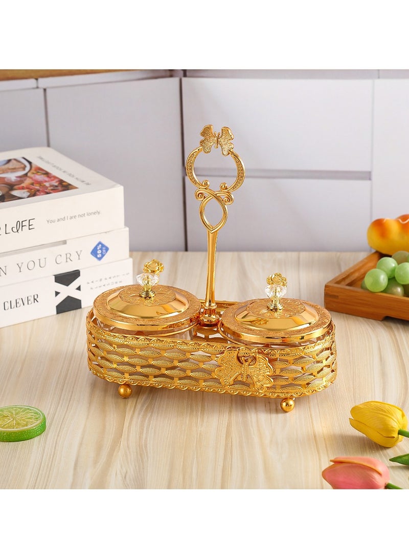 general Handle Basket Spice Jar Set with Spoon Household Sealed Storage Glass Jars for Condiments - Image 1