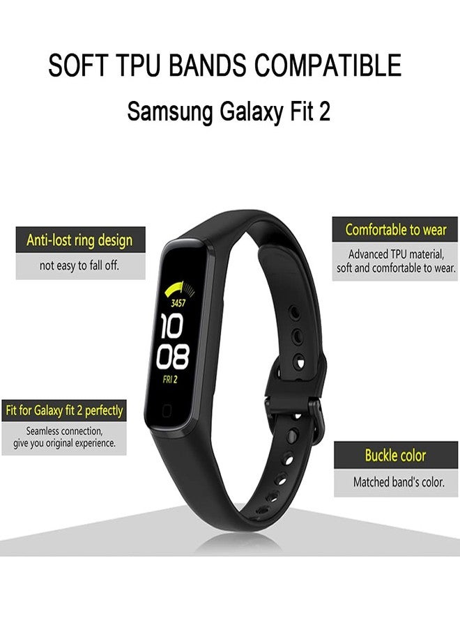 Lustre 6 Pack Replacement Bands Compatible with Samsung Galaxy Fit 2 SM-R220 for Women Men Classic Watch Band Strap Wristband for Galaxy Fit 2 Smart Watch (Come with Two Protective Film) (6 Pack-2) - Image 5