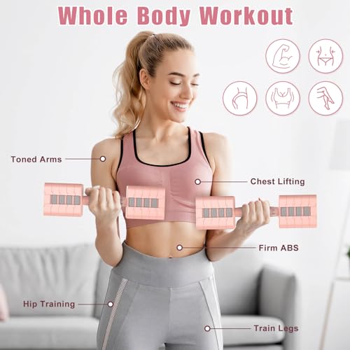 RINREA Adjustable Dumbbells Set of 2, 5-in-1 Adjustable Weight Dumbbells for Women/Men, 3lb/5lb/7lb/9lb/11lb Dumbbell Weights Set for Home Gym Workout (Pink) - Image 5