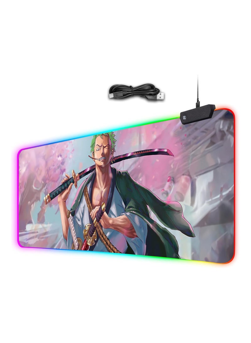 General Anime LED with 12 Light Mouse Pad Rubber Anti Slip Waterproof 31.5 x 11.8 inches  - Image 1