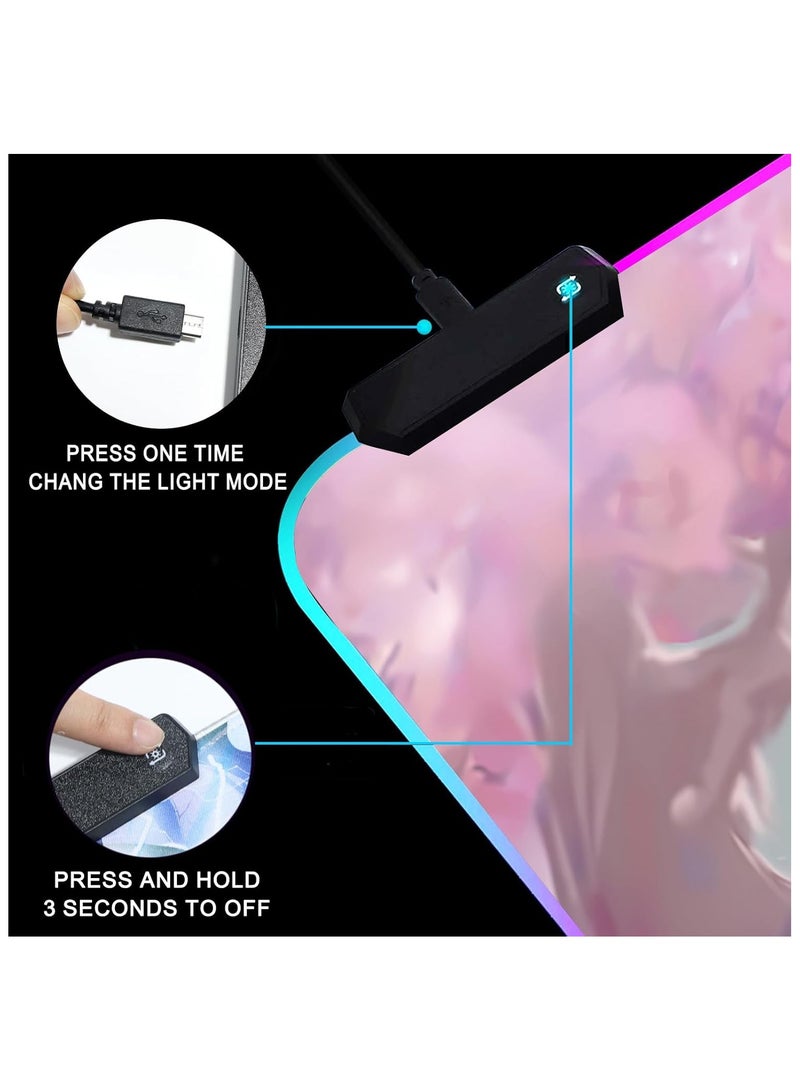 General Anime LED with 12 Light Mouse Pad Rubber Anti Slip Waterproof 31.5 x 11.8 inches  - Image 3