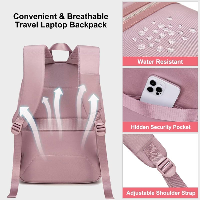 Chantria 15.6" Laptop Backpack for Women,Work Business Backpacks,Water-resistant Stylish Casual Daypack for Weekender Business Hiking Travel - Image 4