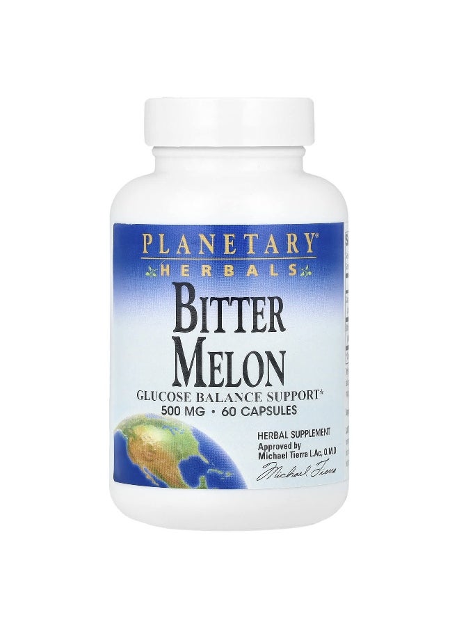 PLANETARY HERBALS Planetary Herbals, Bitter Melon, 1,000 mg, 60 Capsules (500 mg per Capsule)  - Image 1