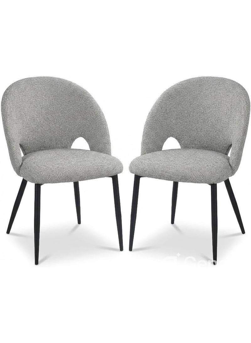 HOMEAARA Vento Cutaway Upholstered Chairs Set of 2 - Image 1