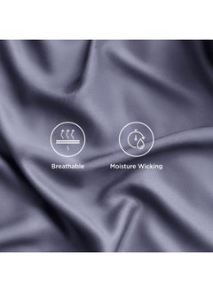 Bedsure Twin Sheets Set Cooling Sheets Twin Size Bed Set Rayon Derived From Bamboo Twin Size Sheets Breathable And Soft Bed Sheets Hotel Luxury Silky Bedding Sheets And Pillowcases Dark Grey  - Image 4