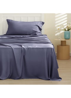 Bedsure Twin Sheets Set Cooling Sheets Twin Size Bed Set Rayon Derived From Bamboo Twin Size Sheets Breathable And Soft Bed Sheets Hotel Luxury Silky Bedding Sheets And Pillowcases Dark Grey  - Image 2